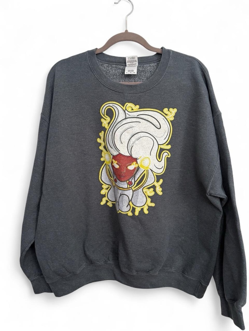 Men’s X-Large Charcoal Graphic Sweatshirt with X-Men Storm
